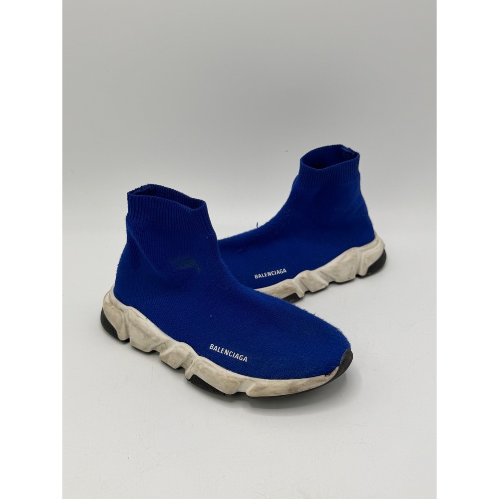 Balenciaga Speed Trainer Sock Sneaker Blue White Kids Size 12-12.5 EU 29-30